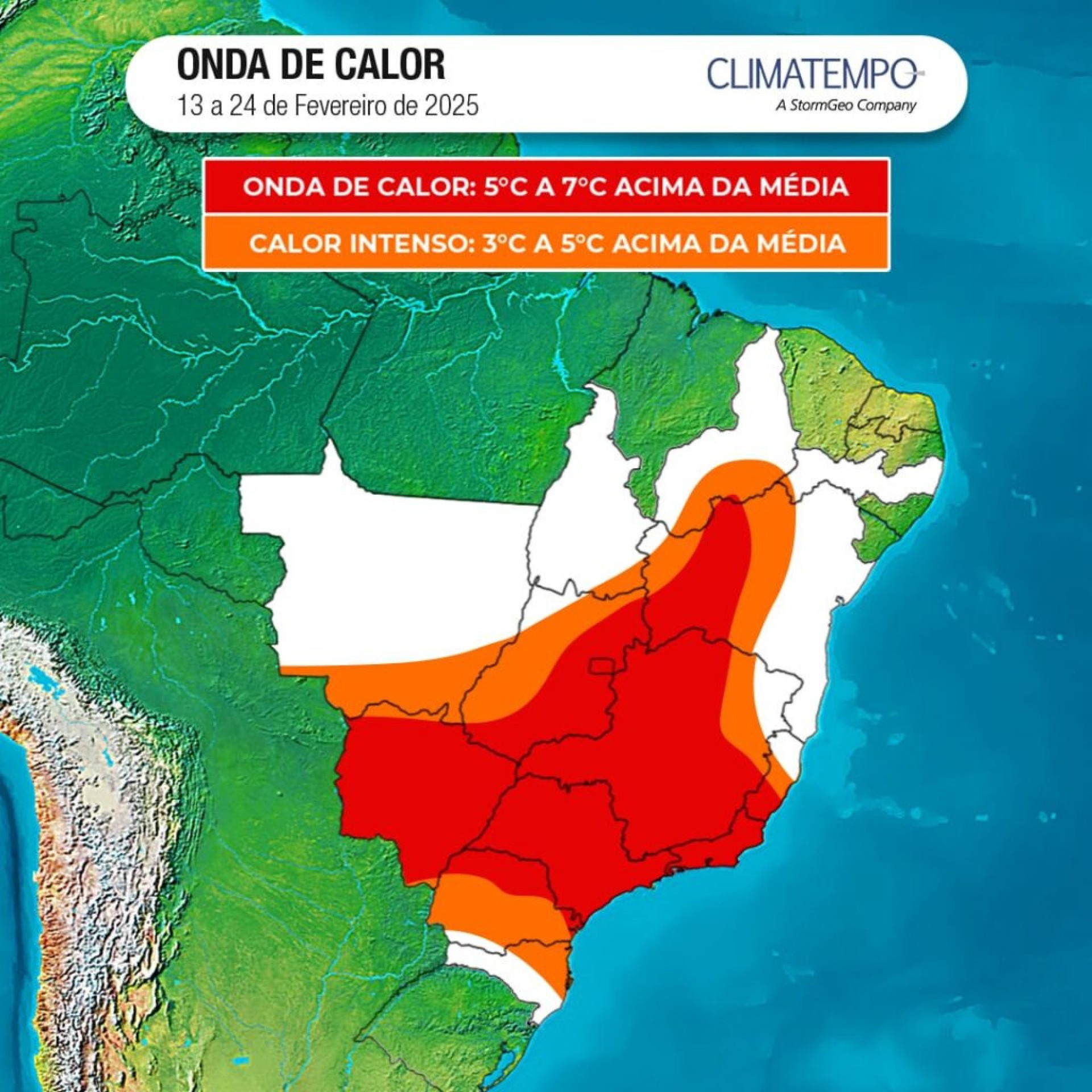 Mapa da Climatempo indica localidades que serão atingidas por onda de calor