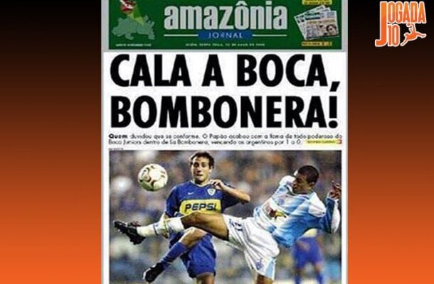 Paysandu (2003) - Esta foi a primeira e única participação do Papão. E fez bonito, ganhou o seu grupo e foi cair nas oitavas para o campeão Boca Juniors. Foto:  Reprodução/Jornal Amazônia