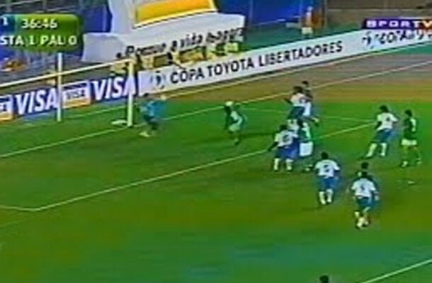 Santo André (2005) - Campeão da Copa do Brasil em 2004 (em cima do Flamengo no Maracanã), o Ramalhão jogou a Libertadores do ano seguinte. Foi a sua primeira e única participação. Caiu na fase de grupos . Foto: reprodução de vídeo Sportv