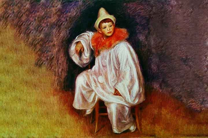 Mais pobre entre os serviÃ§ais, Pierrot nÃ£o utilizava mÃ¡scara e tinha o rosto pintado de branco. Suas vestes eram feitas de sacos de farinha. 
