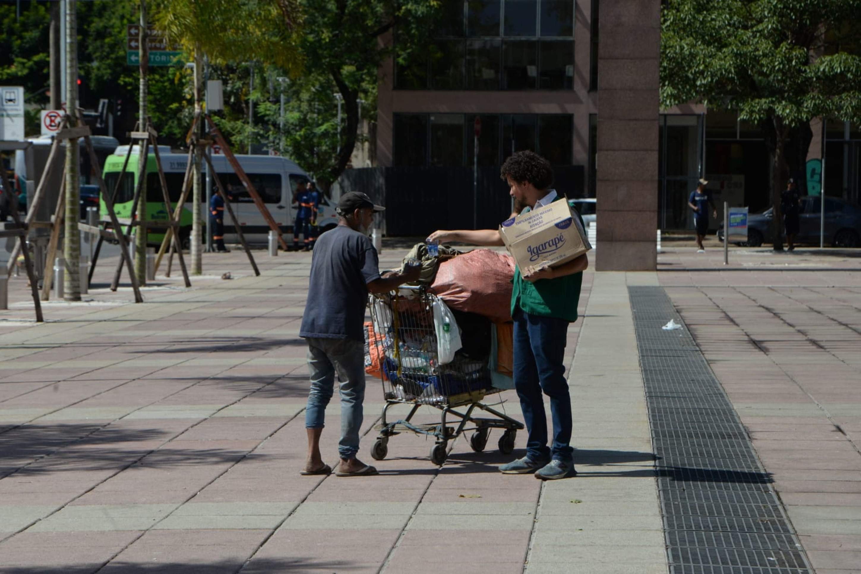 A ação ocorreu na Praça da Estação, na Região Centro-Sul de BH -Túlio Santos/EM/D.A Press