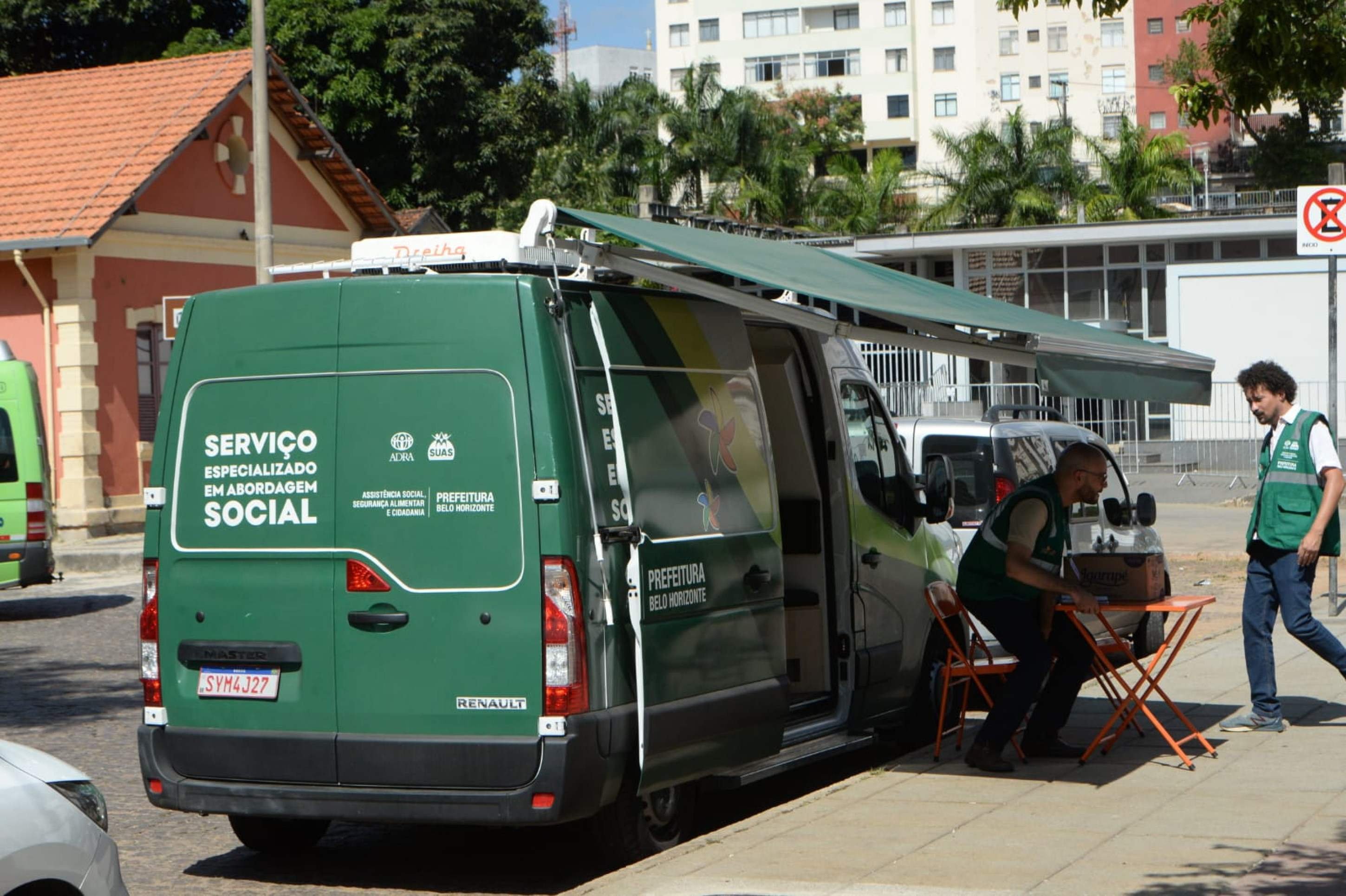 A ação ocorreu na Praça da Estação, na Região Centro-Sul de BH -Túlio Santos/EM/D.A Press