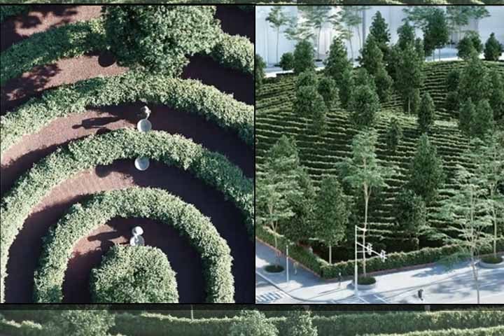 Chris Precht, fundador do estÃºdio Precht, pensou o Parc de la Distance apÃ³s acompanhar o fechamento de vÃ¡rios espaÃ§os pÃºblicos ao redor do mundo. O parque teria inÃºmeras rotas divididas por arbustos de 90 cm de largura para manter uma distÃ¢ncia fÃ­sica segura entre os visitantes.