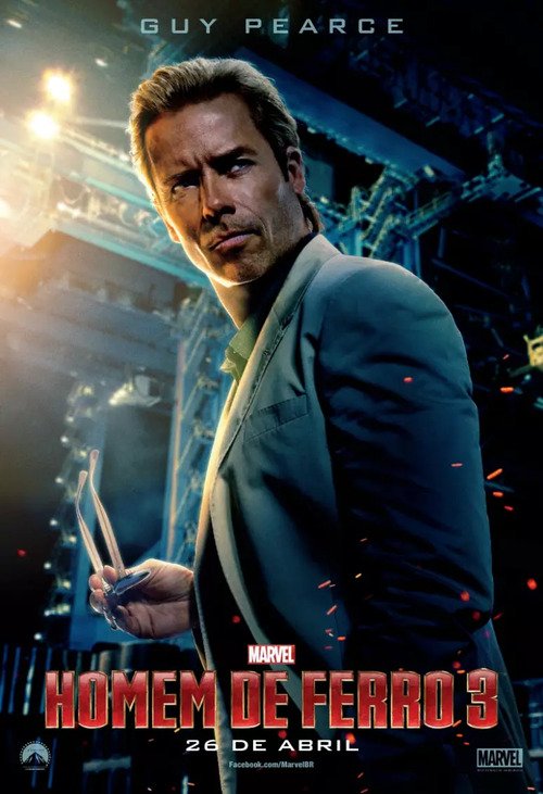 Três anos depois, o ator fez parte do elenco da superprodução “Homem de Ferro 3”, com Robert Downey Jr. no papel principal do super-herói da Marvel Tony Stark.

