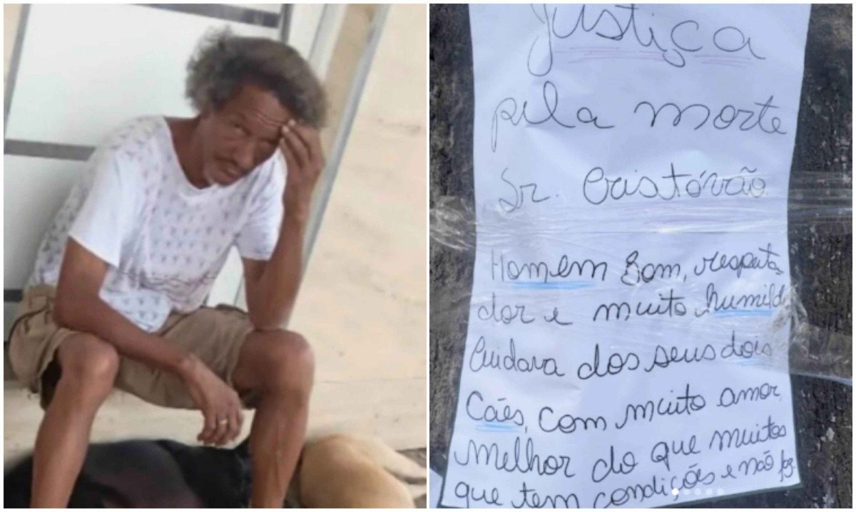 Moradores afirmaram que a vítima era uma pessoa que permanecia nos Bairros Itapoã e Planalto há anos e bastante conhecido da comunidade -  (crédito: Redes Sociais / Reprodução)