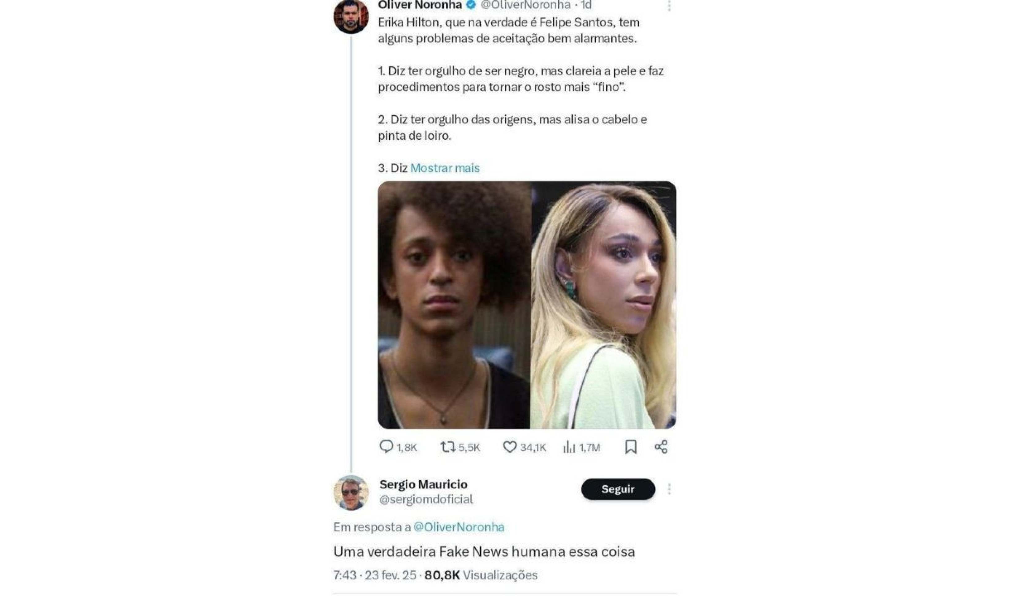 Após polêmica, perfil foi desativado