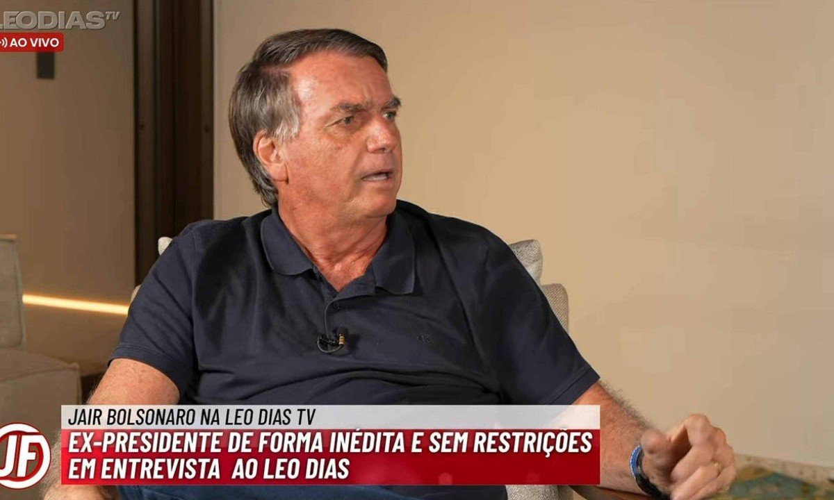 O ex-presidente Jair Bolsonaro deu uma entrevista a L&eacute;o Dias nesta ter&ccedil;a-feira -  (crédito: Reprodu&ccedil;&atilde;o/L&eacute;o Dias)