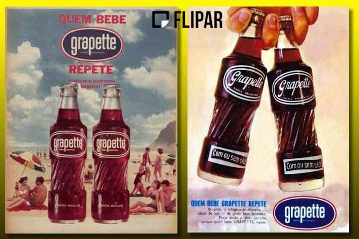 O slogan criado para popularizar o Grapette - “Quem bebe Grapette repete!” - ficou na memória de muitos brasileiros. 

