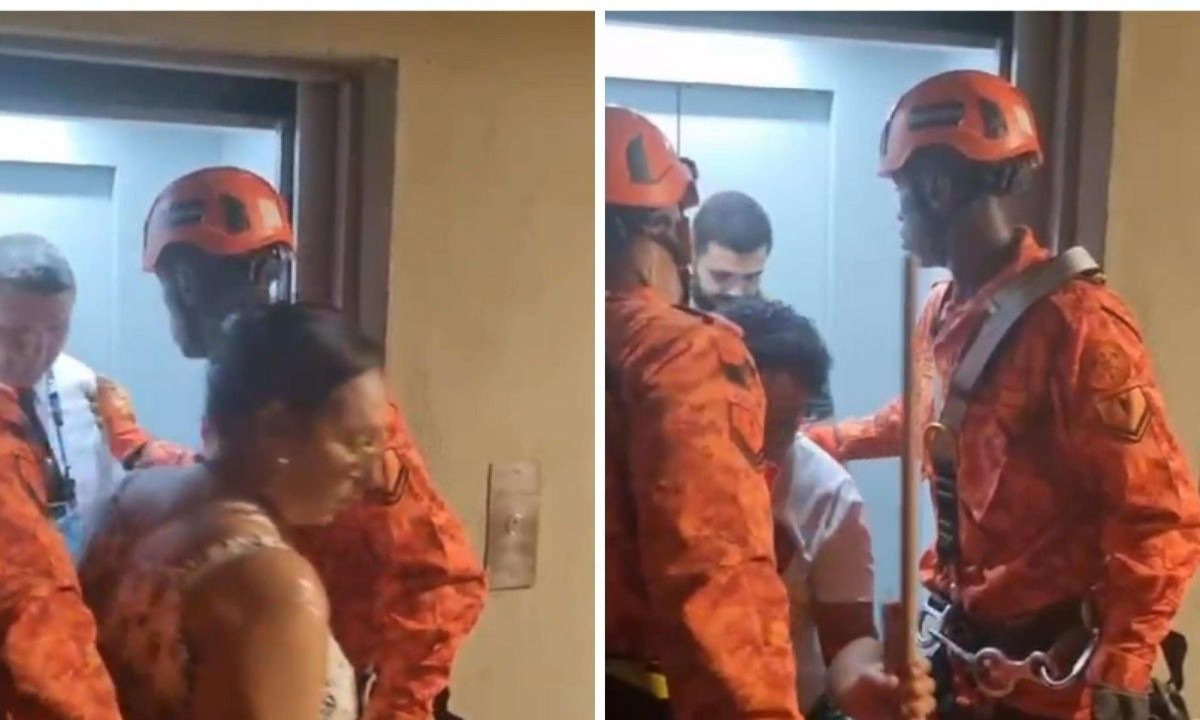 Bombeiros resgataram pessoas que ficaram presas em elevador no Sambódromo do Rio de Janeiro  -  (crédito: reprodução/redes sociais)