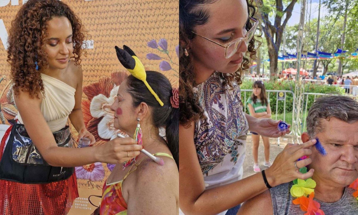 Foliões podem se maquiar de graça para o Carnaval de BH -  (crédito: Izabela Gomes/Imagens cedidas ao Estado de Minas)