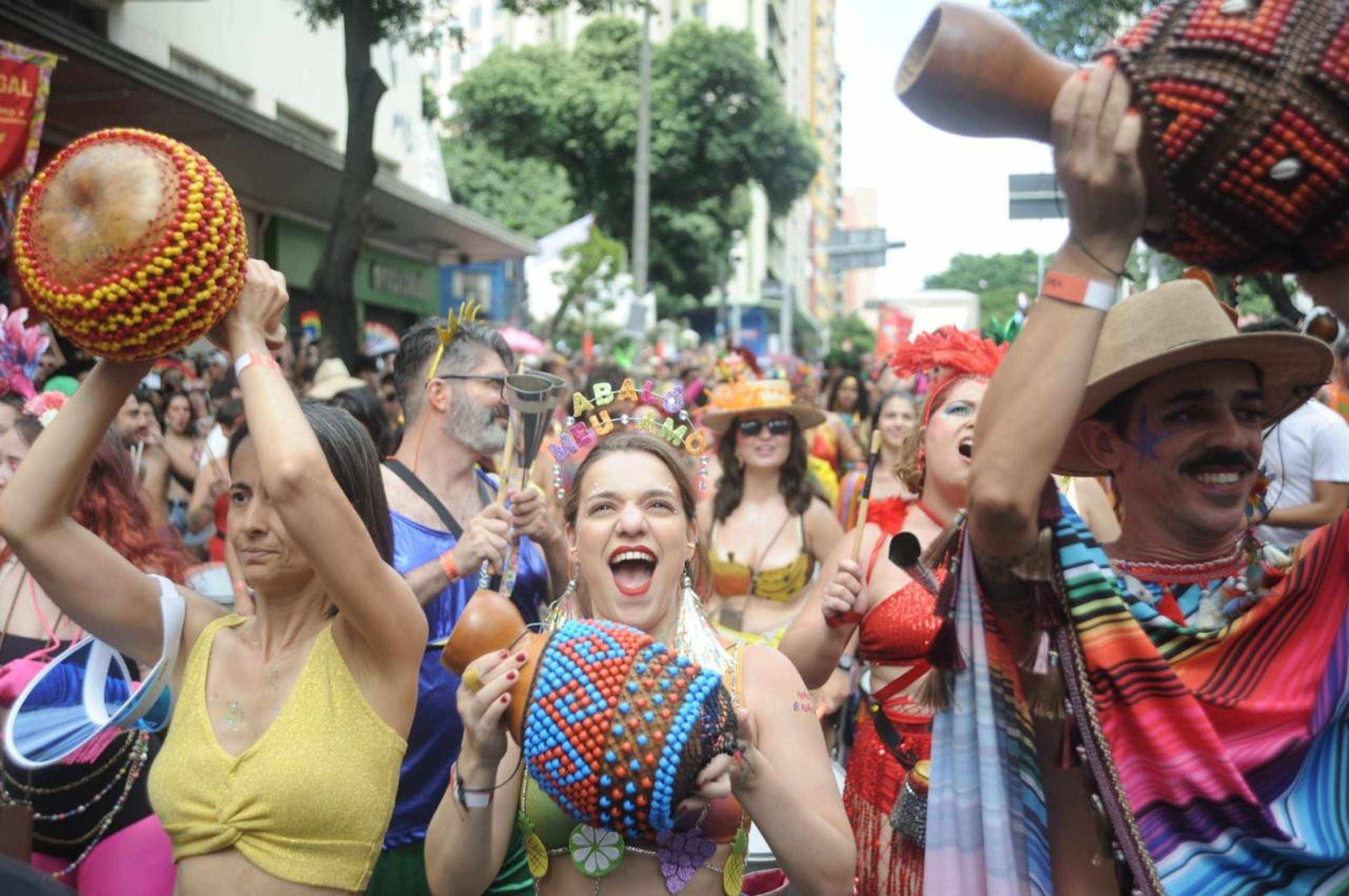 O cortejo desceu a Avenida Amazonas e coloriu o Centro da capital-crédito:Alexandre Guzanshe/ E.M /D.A Press