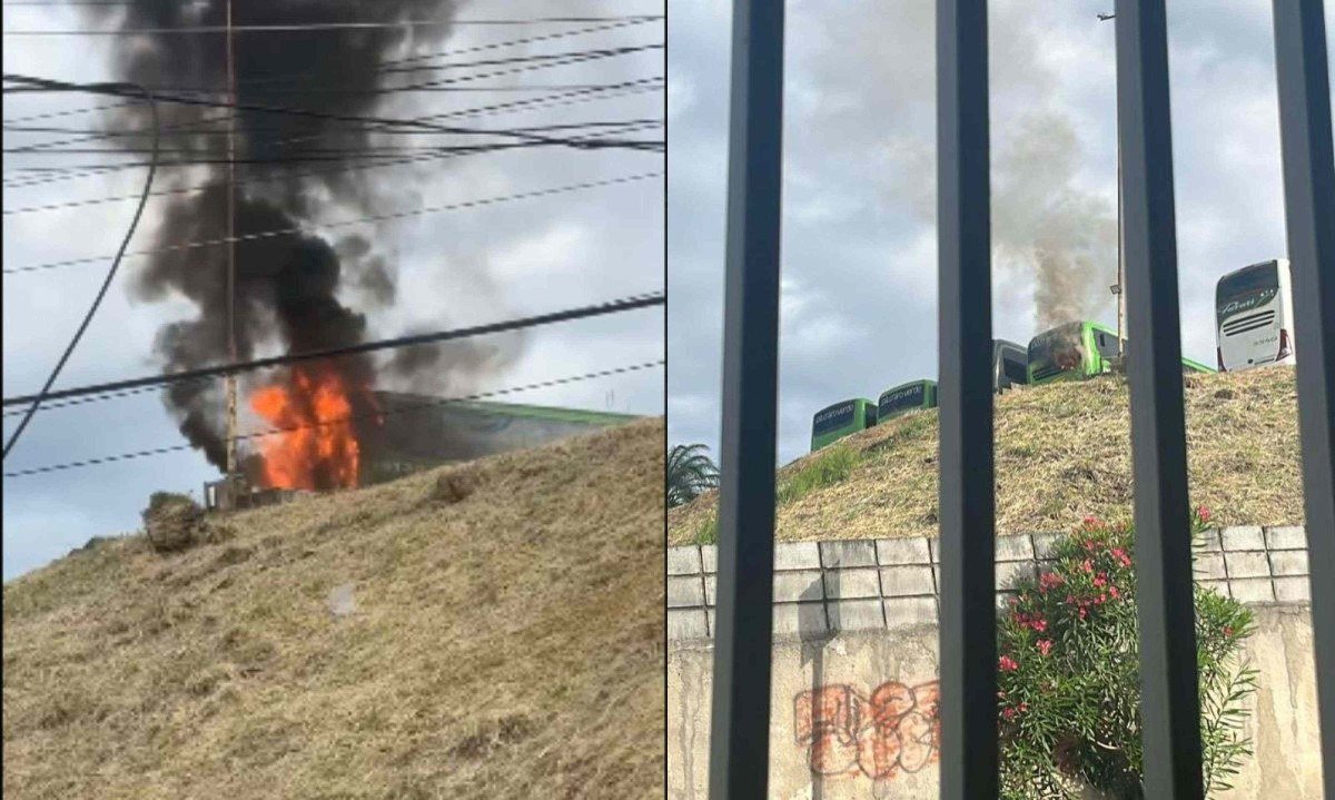 Chamas do inc&ecirc;ndio foram vistas de im&oacute;veis vizinhos -  (crédito: Divulga&ccedil;&atilde;o/CBMMG)