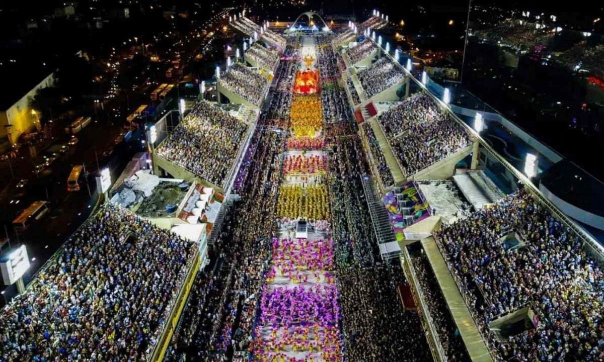 Vista do alto do sambódromo da Marquês de Sapucaí, no Rio de Janeiro -  (crédito: Divulgação/Liesa)