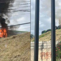 Ônibus de viagem pega fogo em garagem de BH - Divulga&ccedil;&atilde;o/CBMMG