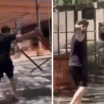 Danilo Gentili surta e arremessa placas e cones em discussão com operários - reprodução/dailymotion