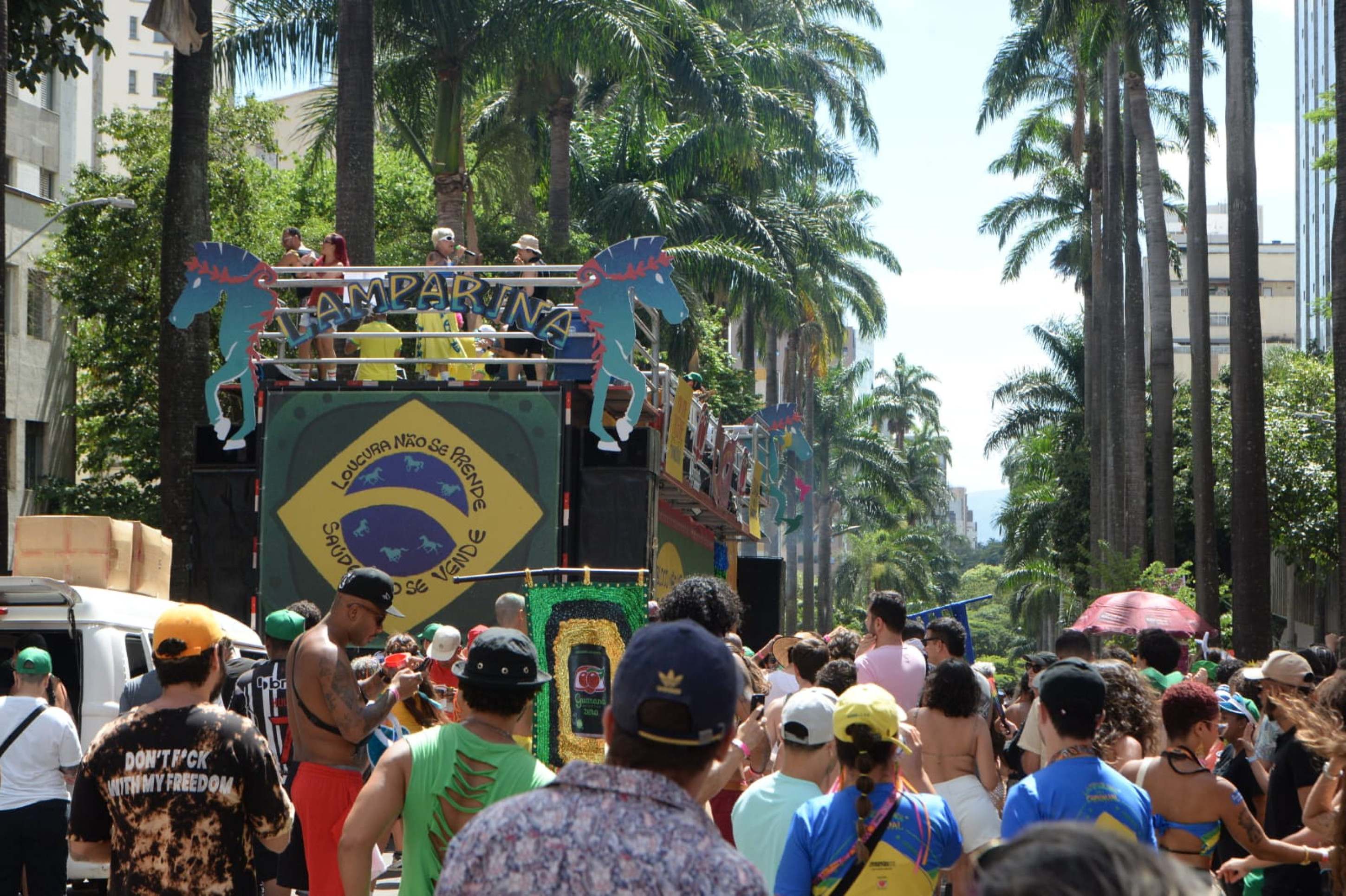 O cortejo contou com a participação da cantora Amandona e do bloco 