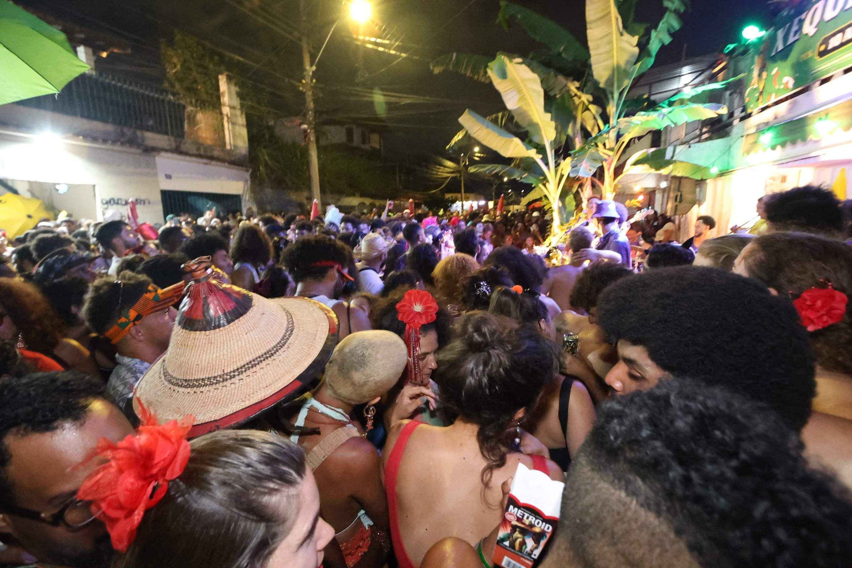Bloco Açaí Guardiã reuniu foliões em frente a Casa Bantu, no Bairro Concórdia -Marcos Vieira/EM/D.A Press