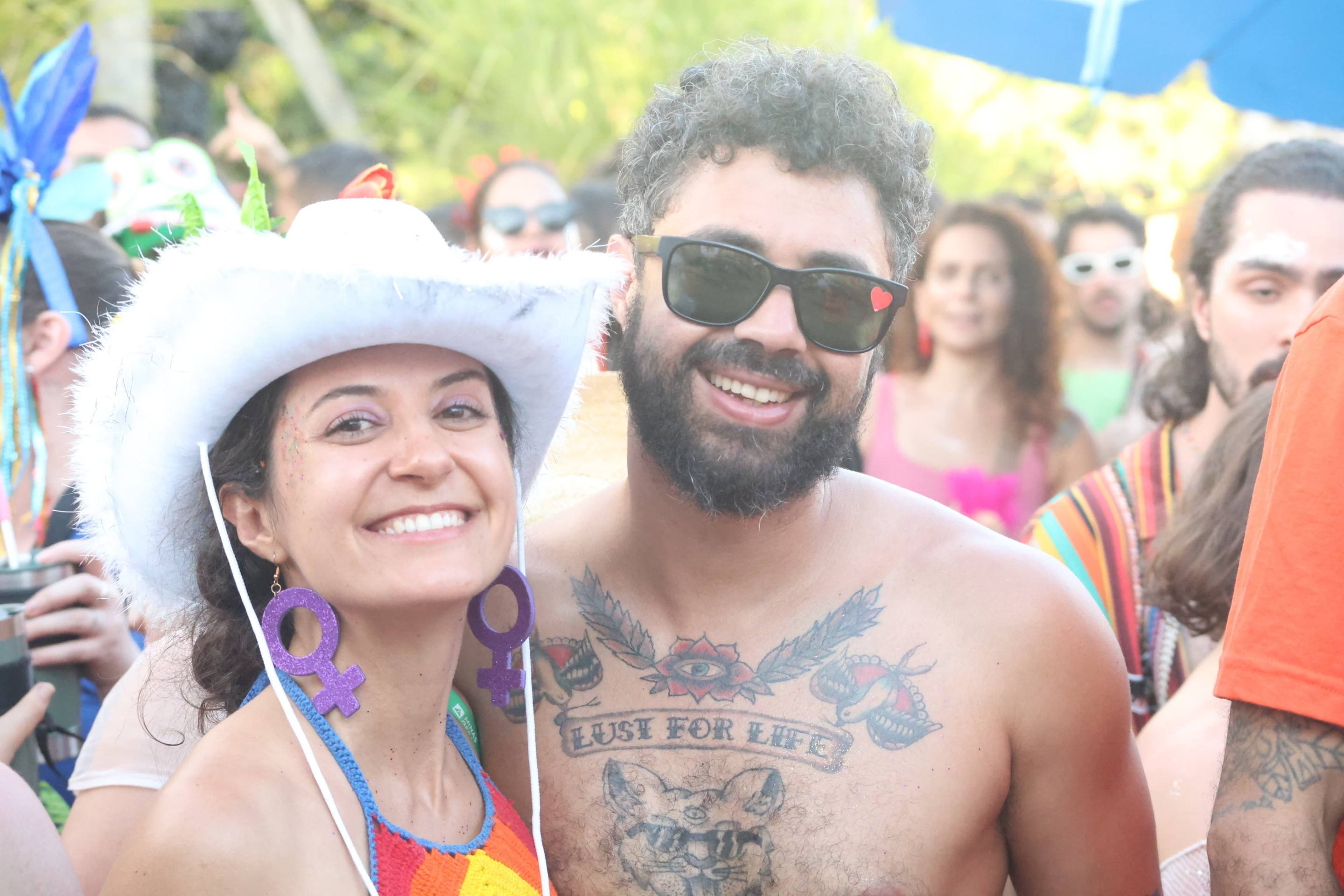 Foliões aproveitam o desfile do Bloco ‘Pisa na Fulô’ -Marcos Vieira/EM/D.A Press