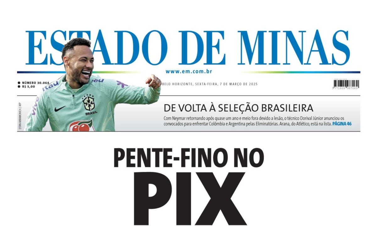 Capa impressa do Estado de Minas de 7/3/2025 -  (crédito: Estado de Minas)