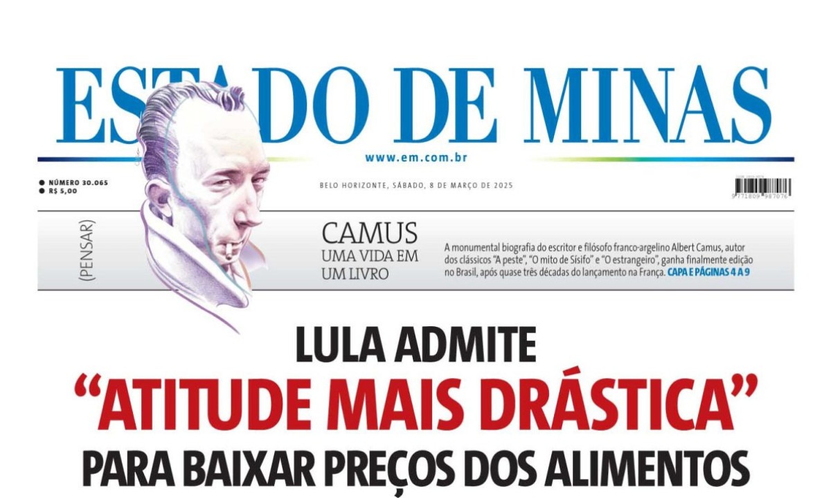 Capa impressa do Estado de Minas de 8/3/2025 -  (crédito: Estado de Minas)
