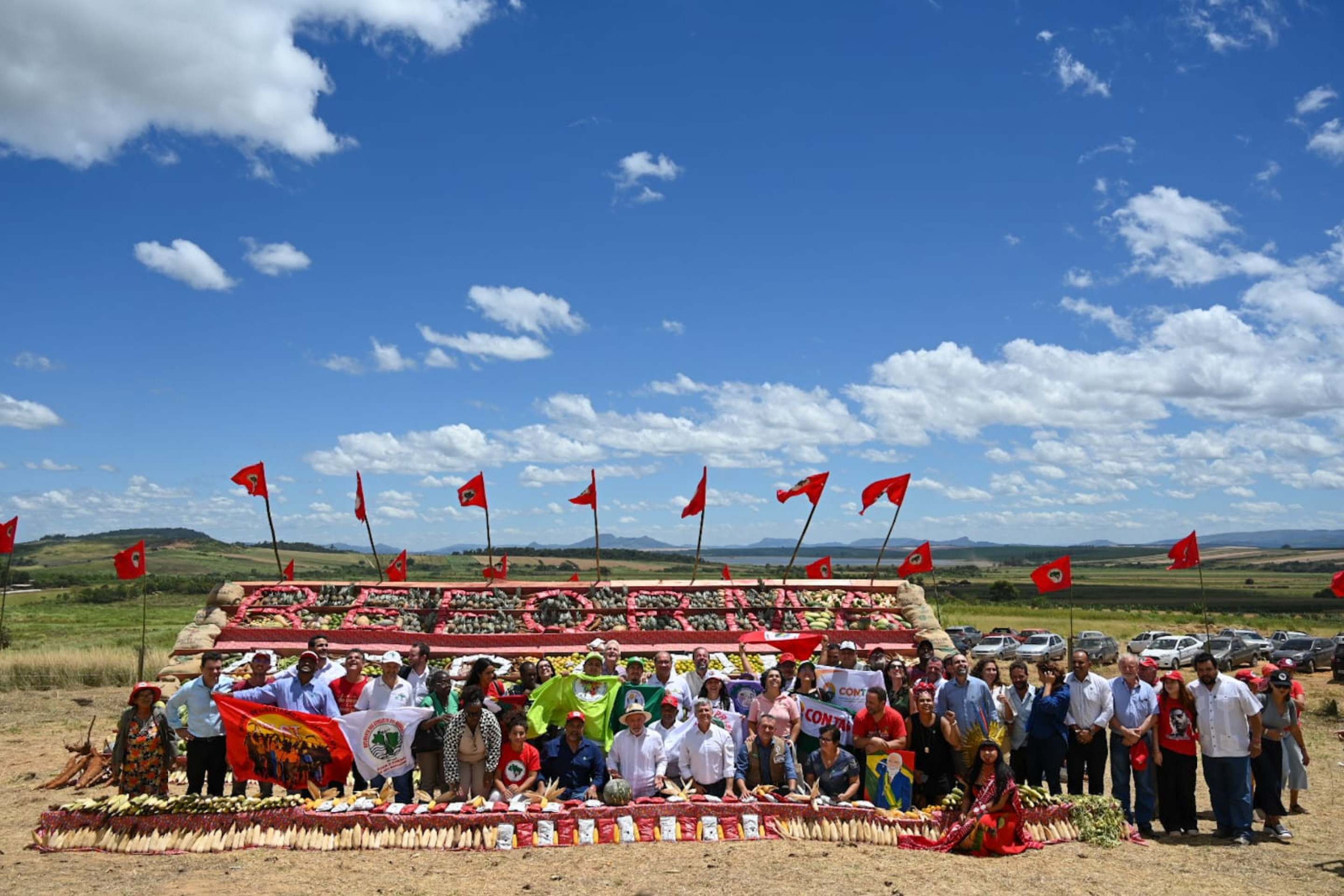 Nesta sexta-feira (7/3), Lula participou de um evento de entrega de propriedades a famílias assentadas aconteceu no Quilombo Campo Grande, em Campo do Meio, Sul de Minas-Leandro Couri/EM/D.A Press