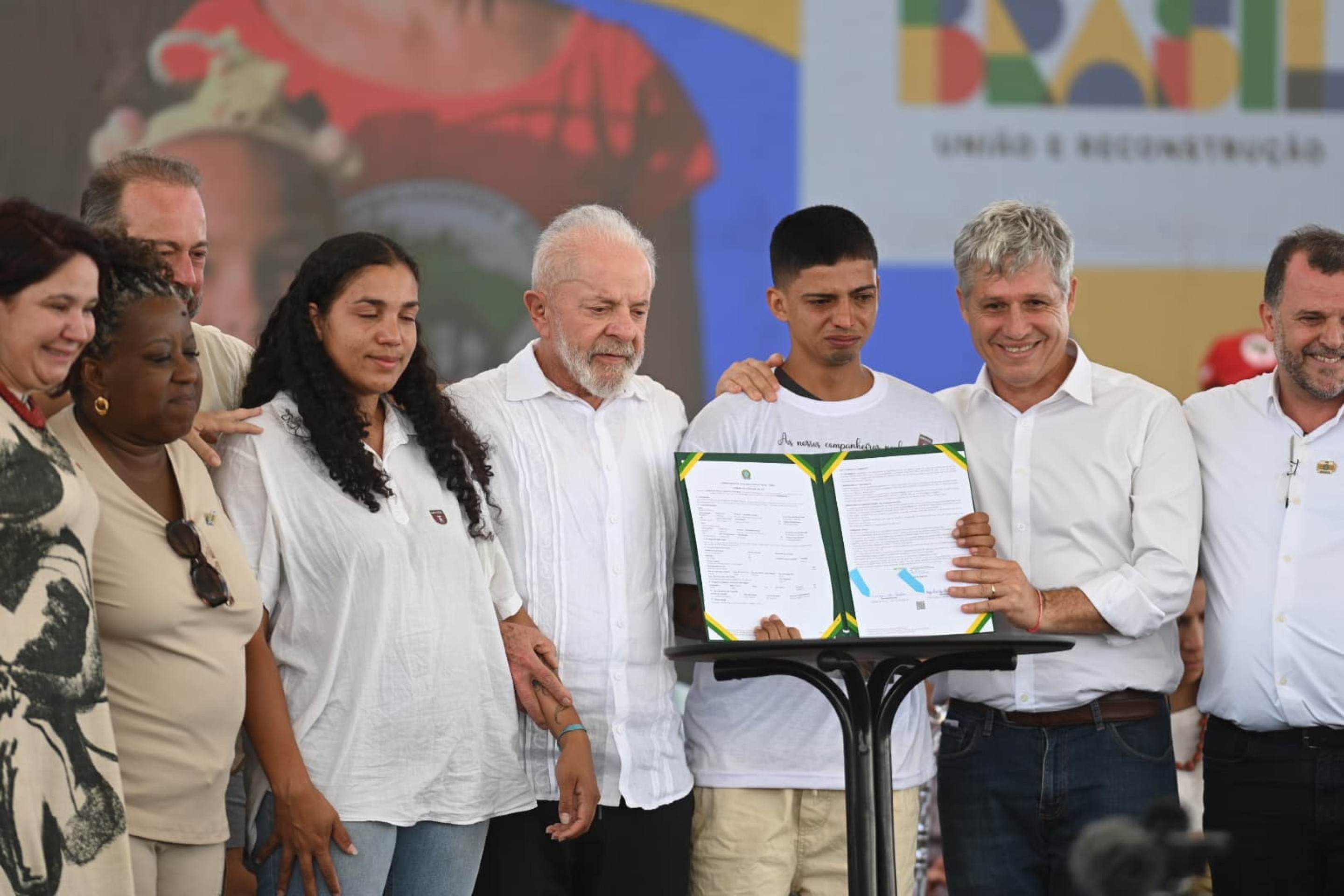 Nesta sexta-feira (7/3), Lula participou de um evento de entrega de propriedades a famílias assentadas aconteceu no Quilombo Campo Grande, em Campo do Meio, Sul de Minas-Leandro Couri/EM/D.A Press