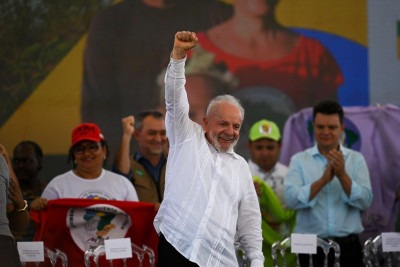 Lula durante visita a acampamento do MST no Sul de Minas, na última sexta-feira (7/3) -  (crédito: Leandro Couri/EM/D.A. Press)