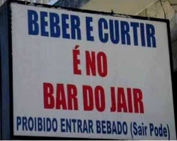 Só entra no bar quem tá com muita disposição para o copo! Se ficar bêbado, melhor ainda!
