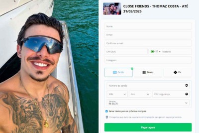 Thomaz Costa cobra quase R$ 60 para colocar fãs nos Melhores amigos do Instagram -  (crédito: Reprodução / Instagram)