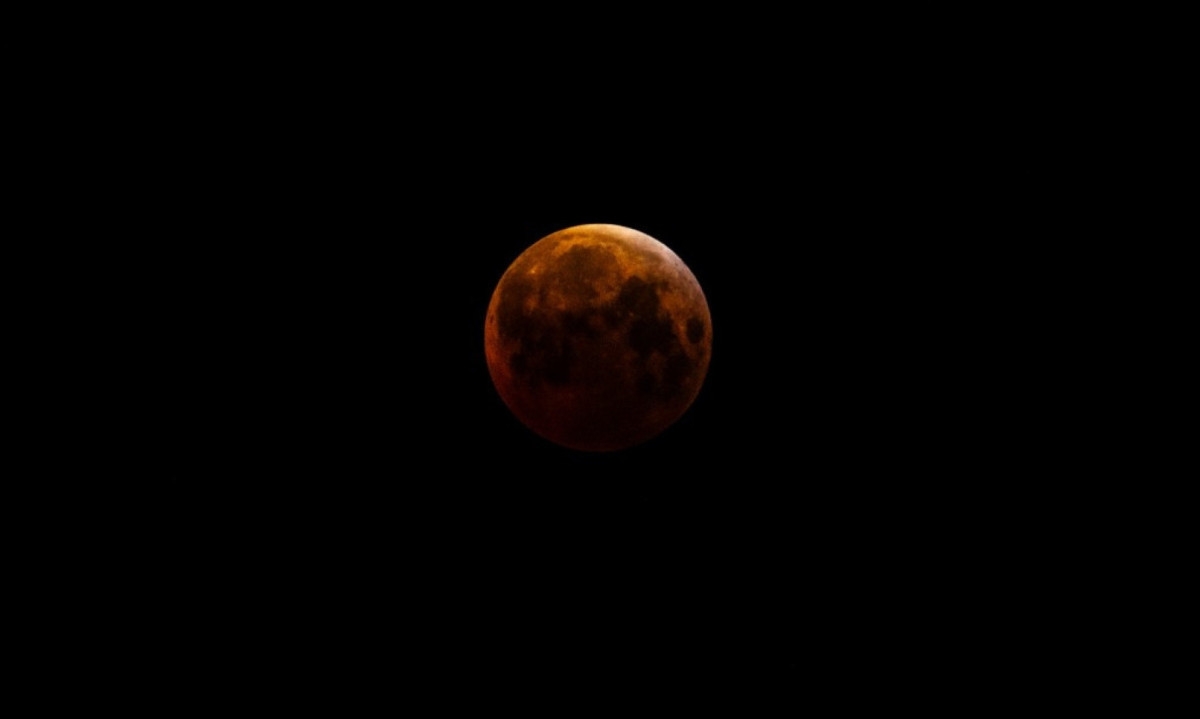 Lua vista durante eclipse lunar total em 14 de março de 2025 na Flórida (EUA) -  (crédito: Brandon Bell / GETTY IMAGES NORTH AMERICA / Getty Images via AFP)