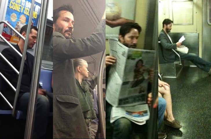 Apesar da fama, Keanu procura levar uma vida normal. Já foi visto várias vezes, por exemplo, andando de metrô. -Reprodução Internet