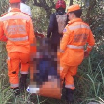 MG: bombeiros resgatam ciclista que se chocou contra árvore em trilha - Divulgação/CBMMG