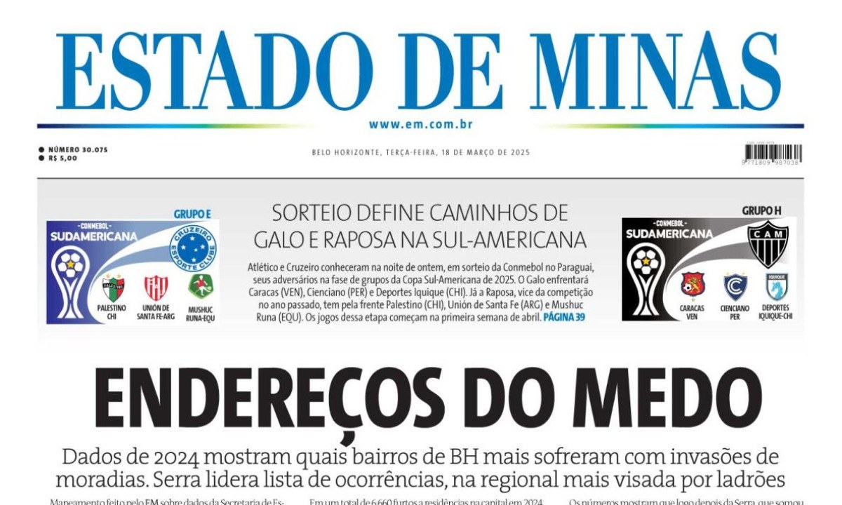 Estado de Minas -  (crédito: Capa do Estado de Minas)