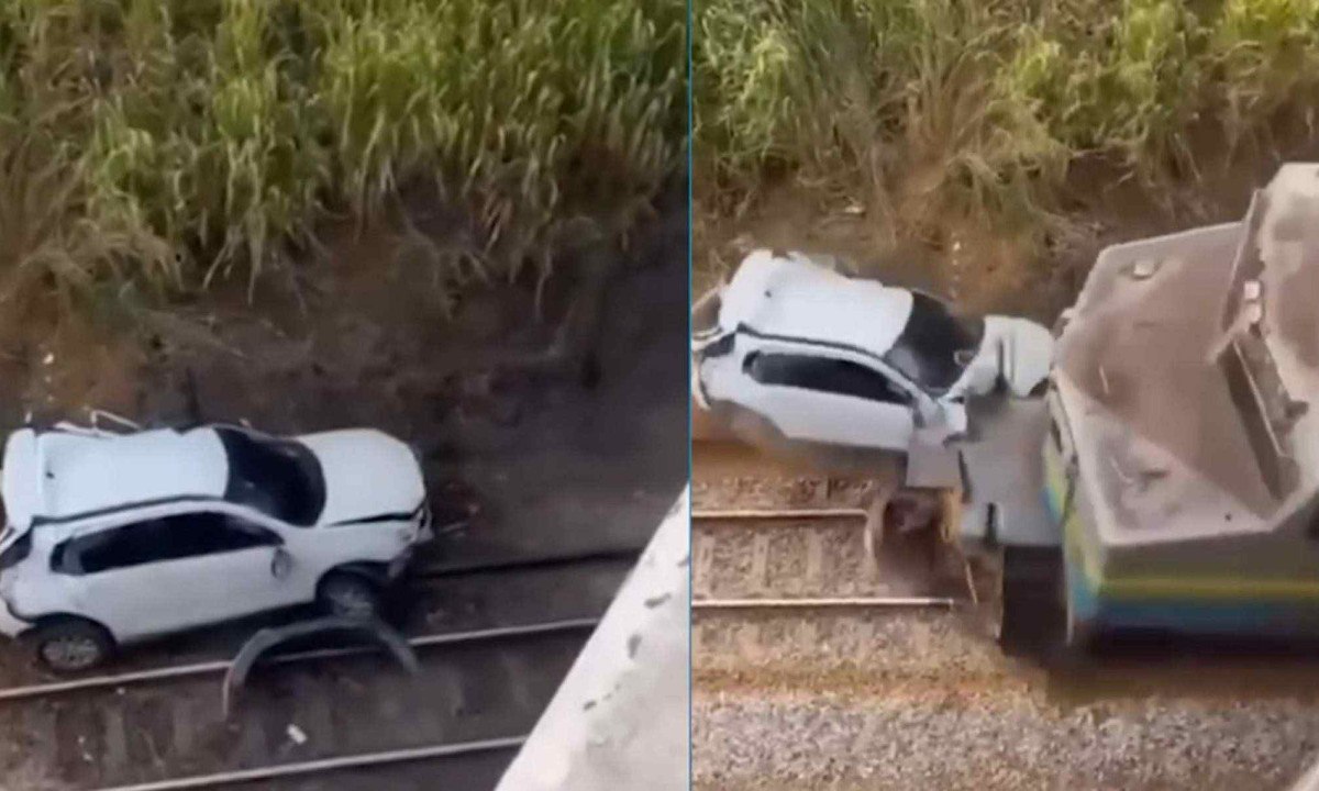 o motorista não estava no veículo no momento da colisão - (crédito: Reprodução/Redes Sociais )