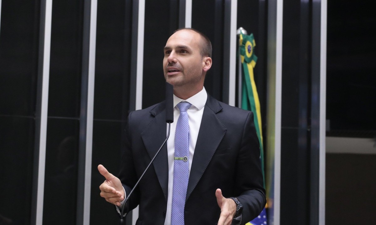 Deputado federal Eduardo Bolsonaro está nos Estados Unidos desde o final de fevereiro -  (crédito: Bruno Spada/Câmara dos Deputados)