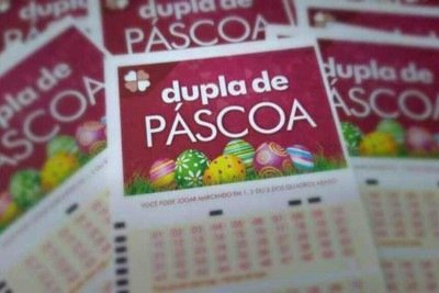 Volantes de aposta da loteria Dupla de Páscoa, que tem prêmio estimado de R$ 30 milhões em 2025 -  (crédito: Divulgação)