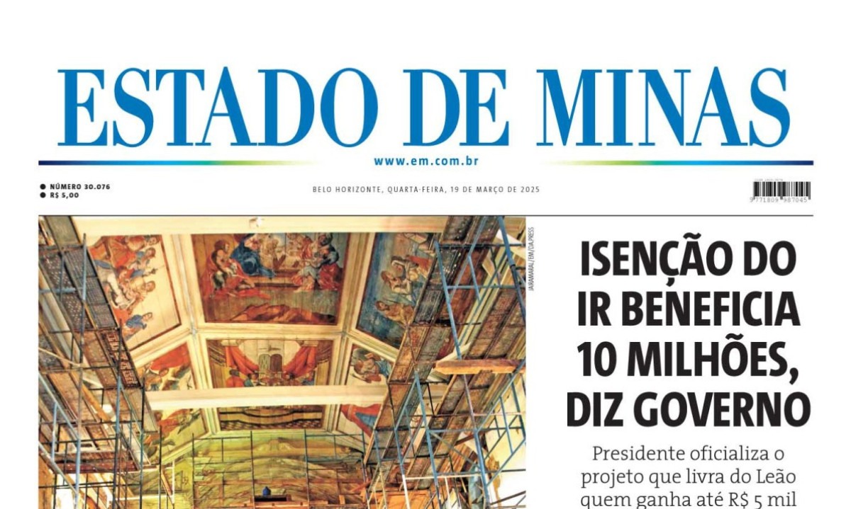 Confira a capa do Estado de Minas do dia 19/03/2025 -  (crédito: Estado de Minas)