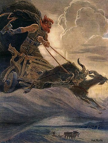  Segundo a lenda, Thor percorria o cÃ©u numa carruagem, as montanhas ruÃ­am e o barulho provocado pelas rodas do veÃ­culo originavam os trovÃµes. 