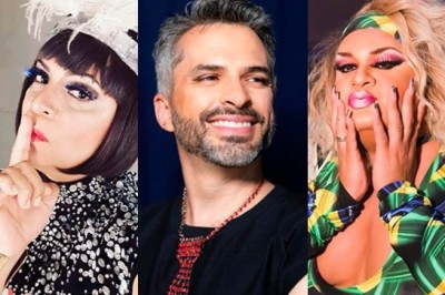 Bruno Motta, Karina Karão e Kayete e batem papo com Ricardo Carlini em transmissão ao vivo no YouTube do Portal Uai -  (crédito: Rede sociais)