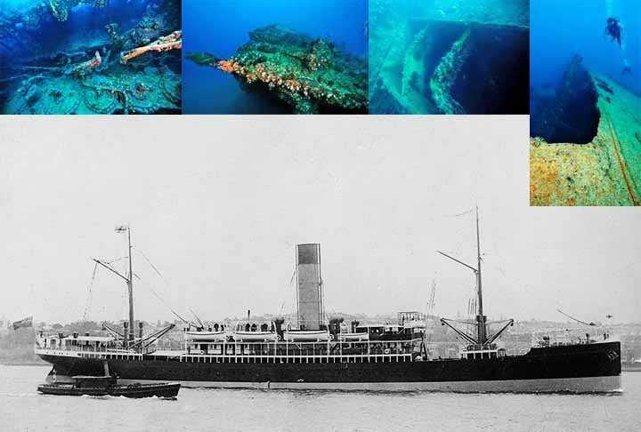Um dos melhores mergulhos em naufrágios no Hemisfério Sul, o SS Yongala, na Austrália, foi afundado durante um ciclone em 1911, matando todos os 124 a bordo. 