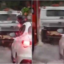 Jovem arrastada por enxurrada no Barreiro segue internada em estado grave - Redes Sociais / Reprodução