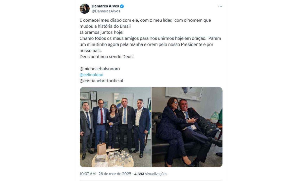 Damares trocou a palavra "dia" por "diabo" em post