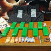 Denúncia de tráfico termina com homem preso e barras de maconha apreendidas - PMMG/Divulgação