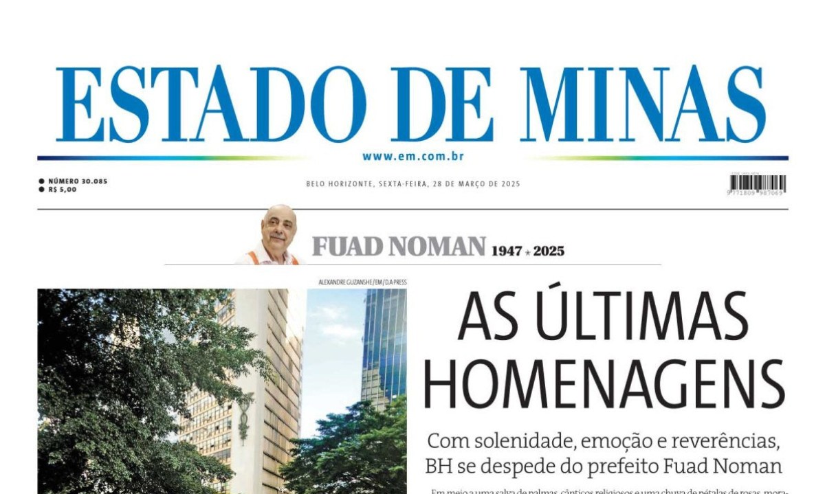 Confira a capa do Estado de Minas do dia 28/03/2025 -  (crédito: Estado de Minas)