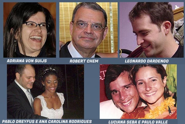 No acidente, todas as 228 pessoas a bordo morreram: 12 tripulantes e 216 passageiros (sendo 126 homens, 82 mulheres, 7 crianças e 1 bebê). Na foto, algumas das vítimas. 