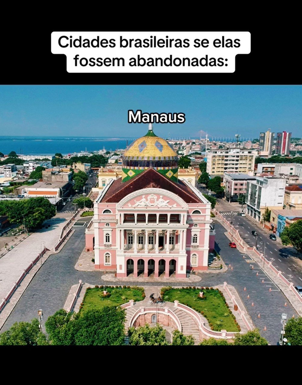 Para representar Manaus, a capital do Amazonas, a imagem utilizada Ã© a do principal teatro da cidade, que foi inaugurado em 31 de dezembro de 1896. Localizado no Largo de SÃ£o SebastiÃ£o, no Centro HistÃ³rico, o teatro foi feito pelo deputado provincial AntÃŽnio JosÃ© Fernandes JÃºnior.