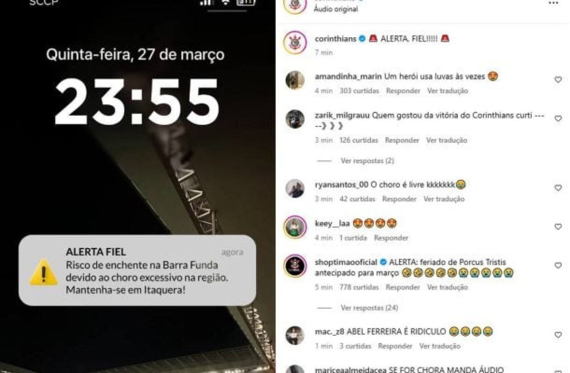 Corinthians zoa Palmeiras após título: ‘Risco de enchente devido ao choro excessivo’