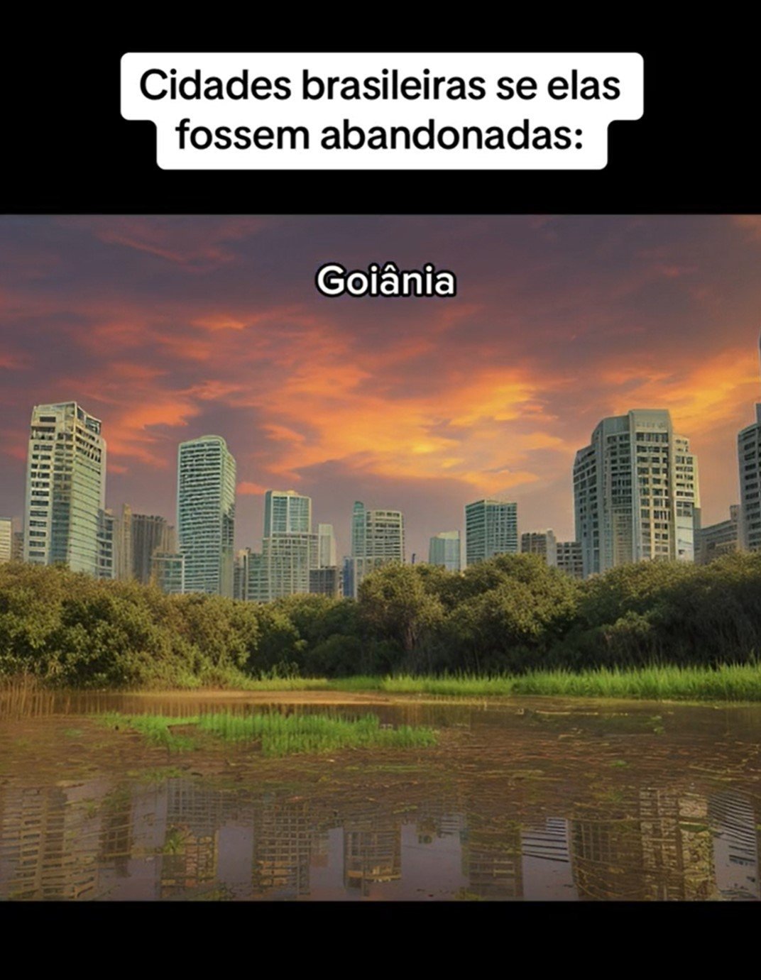 Como uma cidade abandonada, o chafariz desaparece e o bosque se transforma em um verdadeiro pÃ¢ntano. O cÃ©u escurece e as arquiteturas dos prÃ©dios, na parte de trÃ¡s, ficam sem cor e presenÃ§a de moradia.