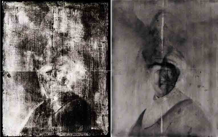 Diferentemente da paleta sombria característica do artista, a imagem revela um jovem vestido com tons vibrantes de vermelho e verde.