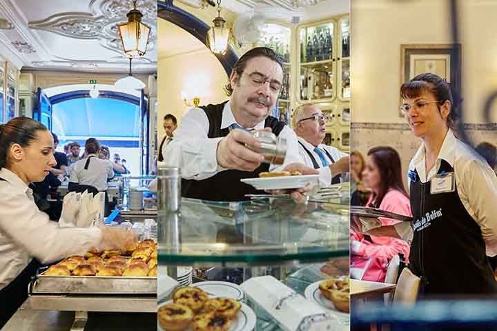 Este creme, então, é levado a formas individuais forradas de massa folhada e vai tudo a um forno extremamente quente de forma a cozinhar rapidamente e criar o característica crosta preta, creme suave e massa crocante.